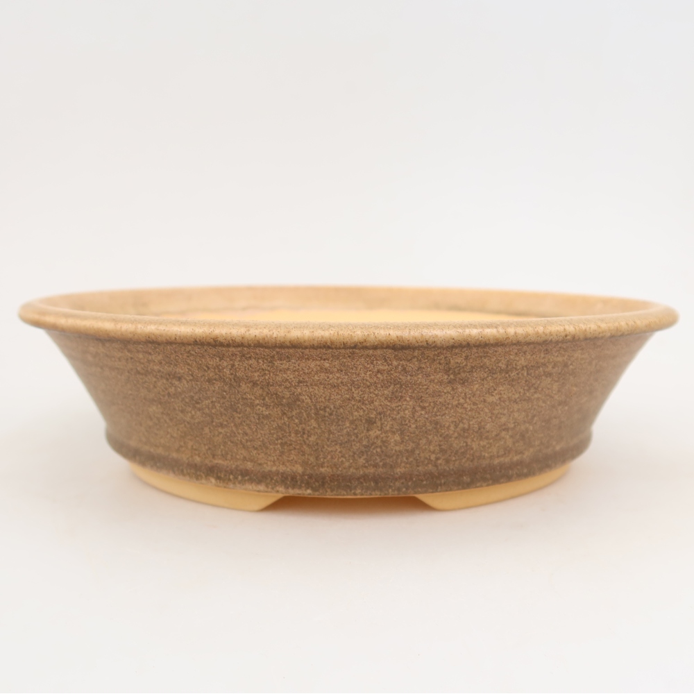 Ceramiczna miska do bonsai 25,5 x 25,5 x 6,5 cm, kolor brązowy