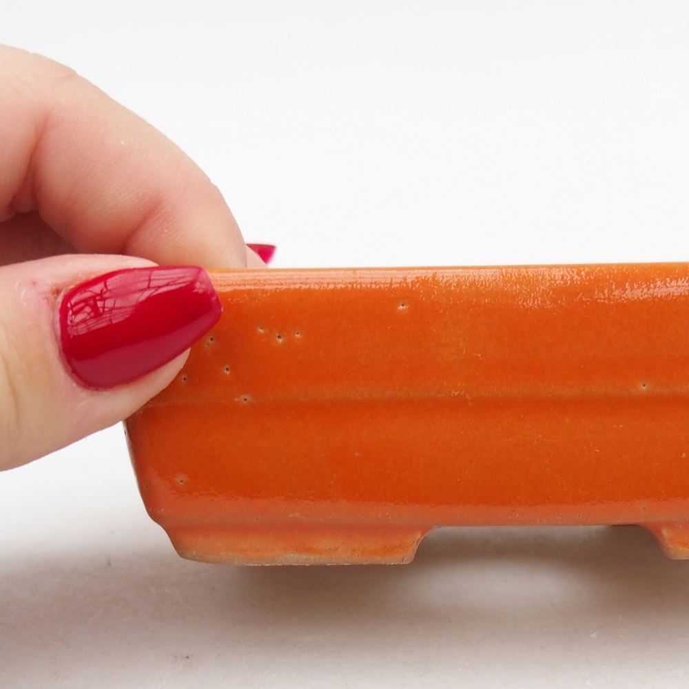 Ceramiczna miska do bonsai 10 x 7 x 3 cm, pomarańczowa