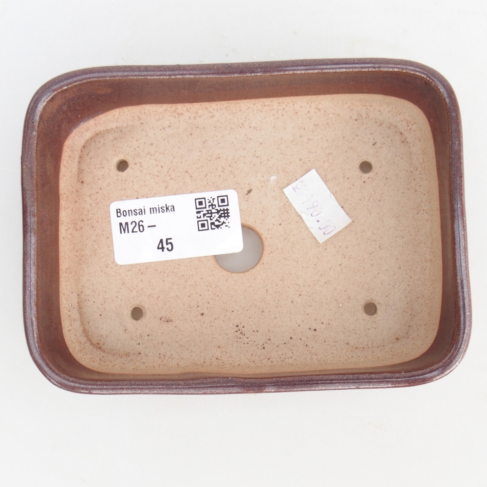 Ceramiczna miska do bonsai 12,5 x 9,5 x 3,5 cm, brązowa