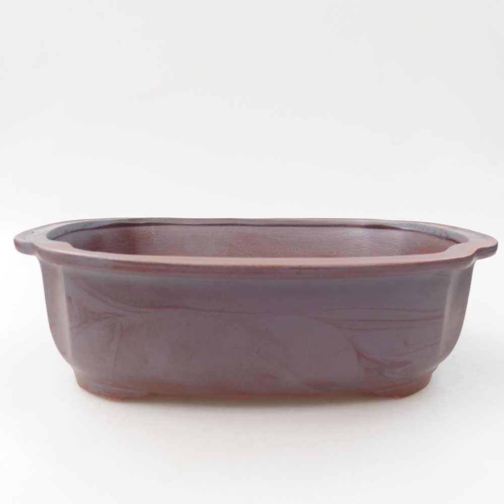 Ceramiczna miska bonsai 24,5 x 21 x 7 cm, kolor metaliczny
