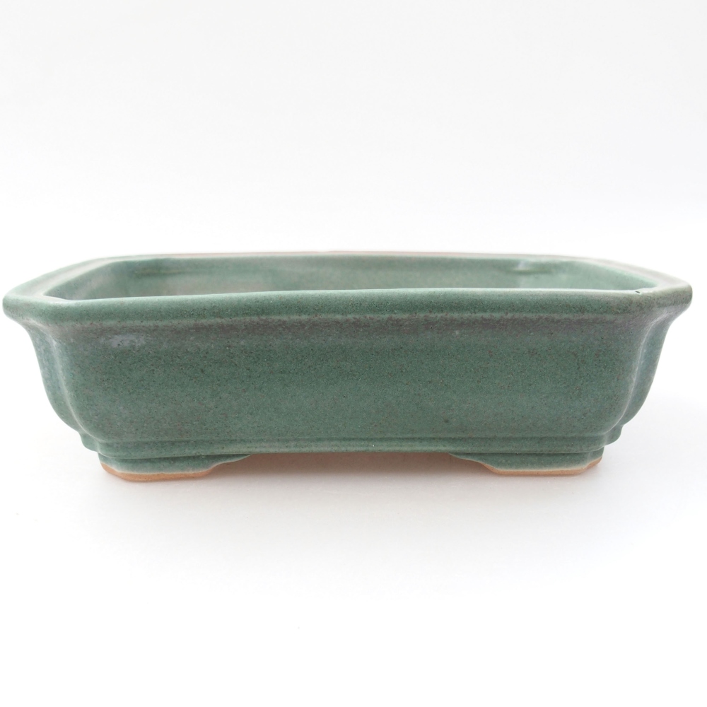 Ceramiczna miska bonsai 14 x 13 x 5 cm, kolor zielony