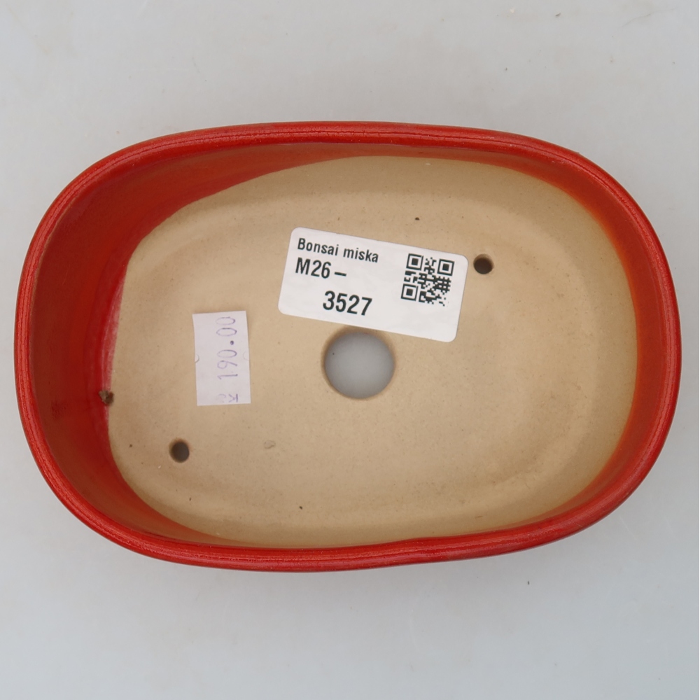 Ceramiczna miska do bonsai 13 x 8,5 x 4 cm, kolor czerwony