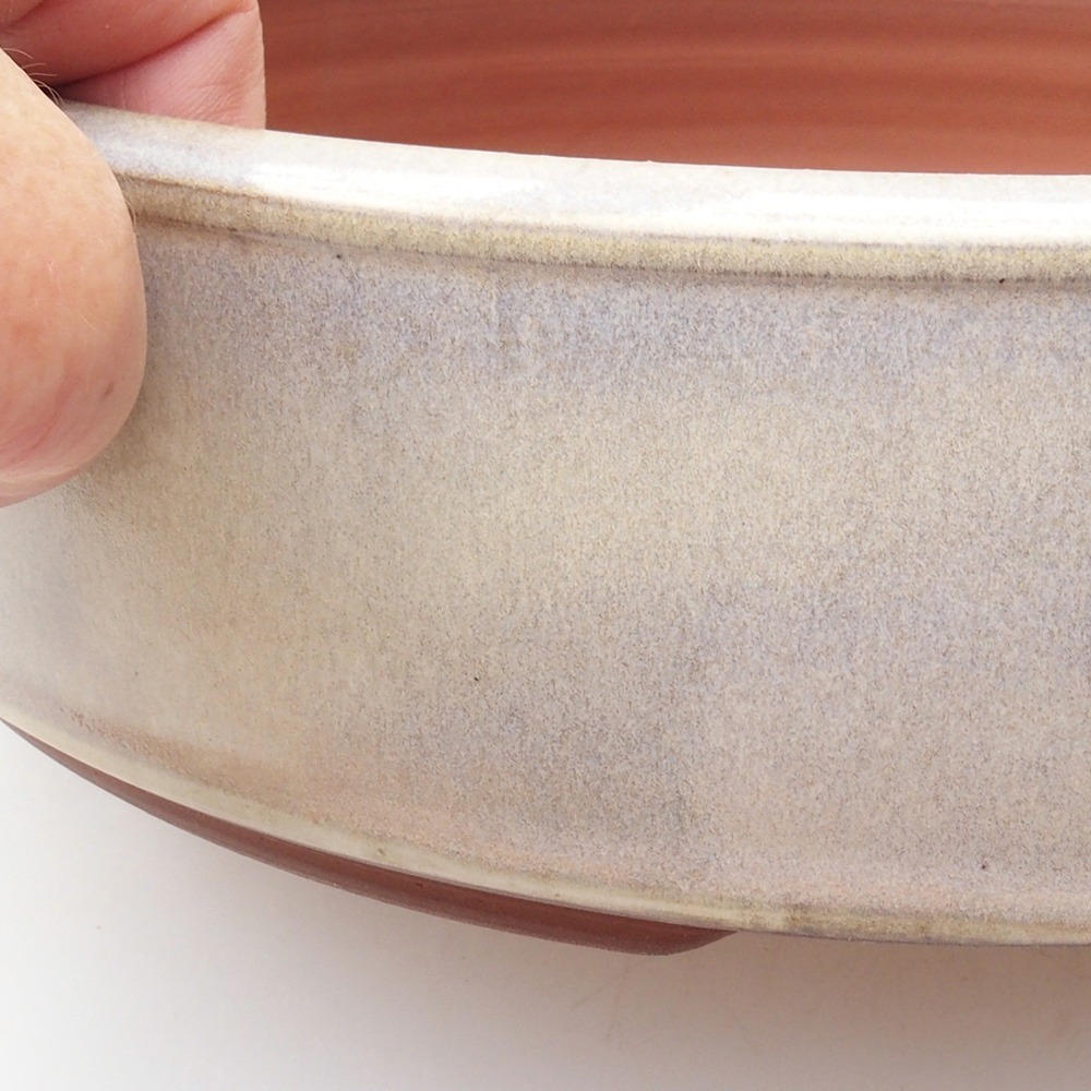 Ceramiczna miska bonsai 25,5 x 25,5 x 6,5 cm, kolor biały