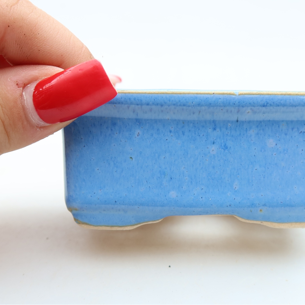 Ceramiczna miska do bonsai 8 x 6,5 x 3,5 cm, kolor niebieski