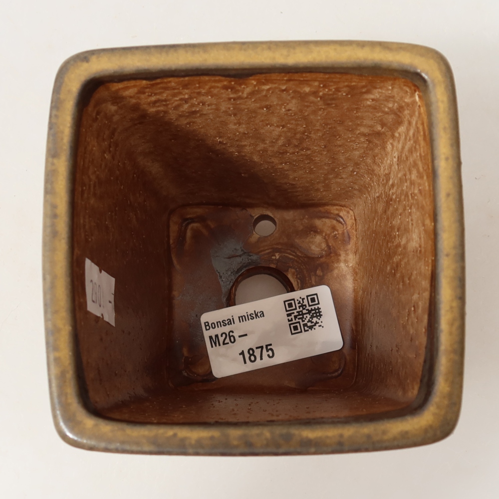 Ceramiczna miska do bonsai 8,5 x 8,5 x 10,5 cm, kolor brązowy