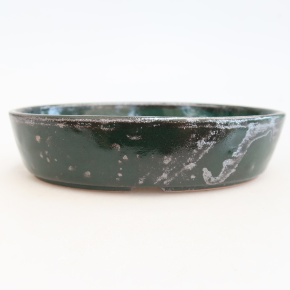 Ceramiczna miska do bonsai 18,5 x 13,5 x 4,5 cm, kolor zielony