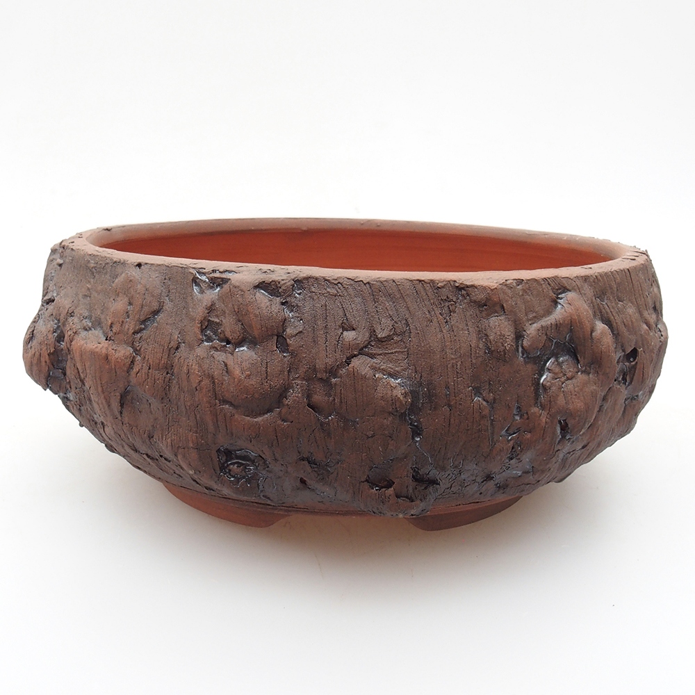 Ceramiczna miska bonsai 15 x 15 x 6 cm, kolor brązowy