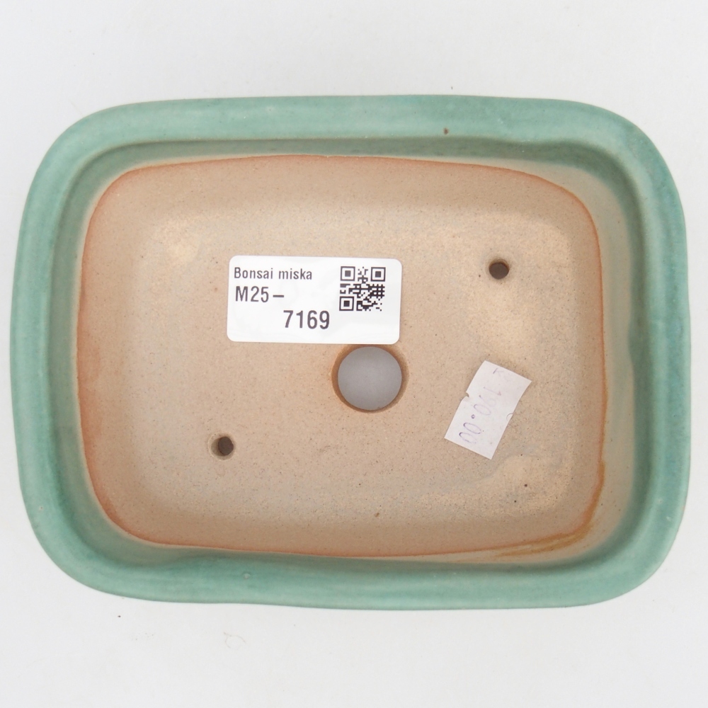 Ceramiczna miska do bonsai 13,5 x 10,5 x 6 cm, zielona