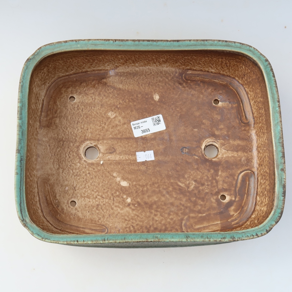 Ceramiczna miska do bonsai 29 x 23 x 7 cm, kolor zielony