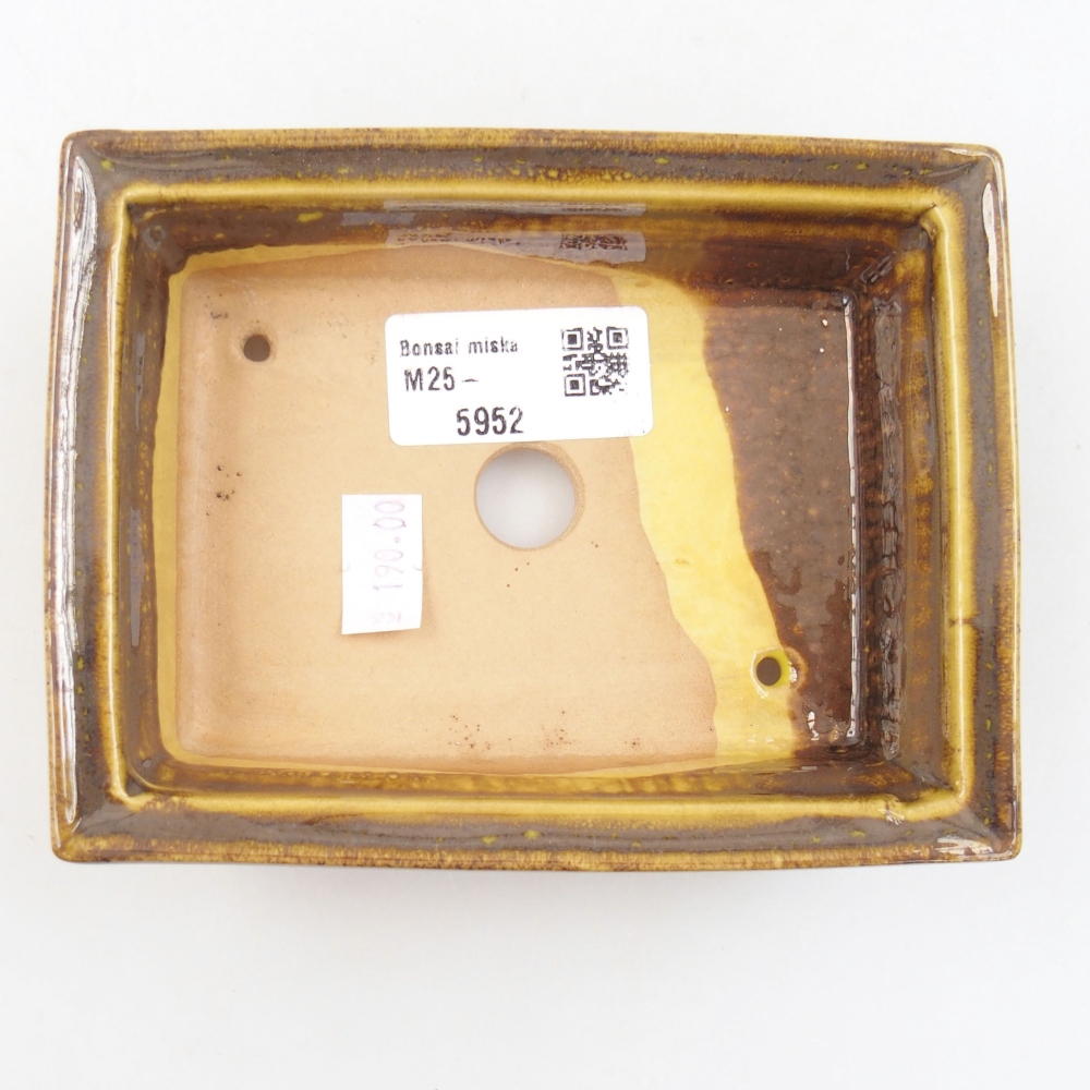 Ceramiczna miska bonsai 13 x 10 x 4 cm, kolor Żółty