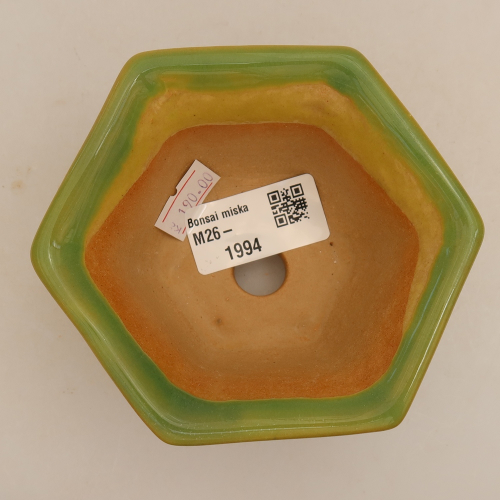 Ceramiczna miska do bonsai 10,5 x 9,5 x 5,5 cm, kolor zielony