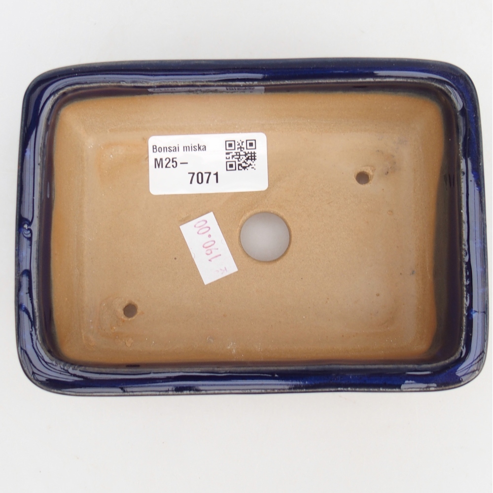 Ceramiczna miska na bonsai 13,5 x 10 x 4,5 cm, kolor niebieski