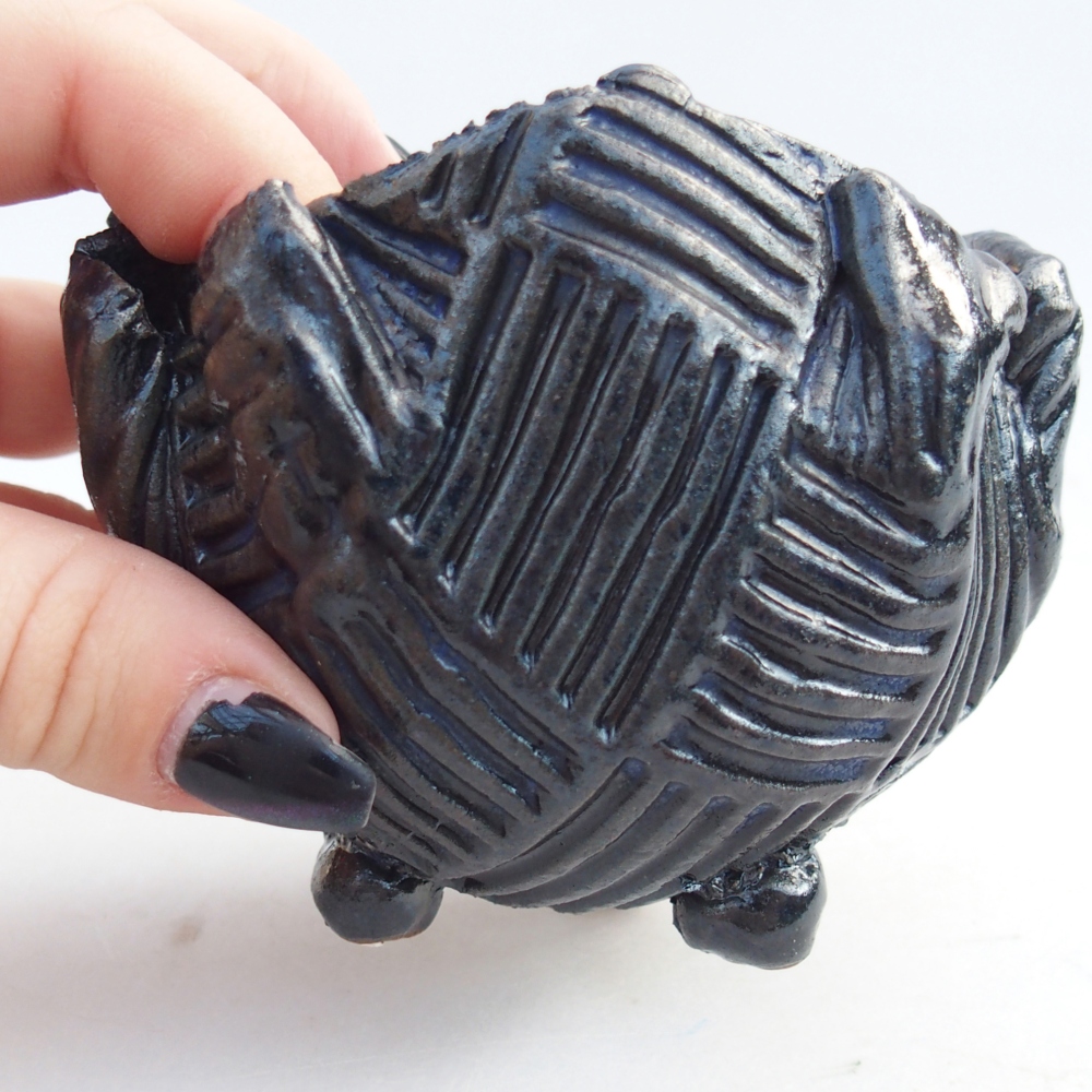 Ceramiczna muszla 8 x 8 x 8 cm, kolor niebieski