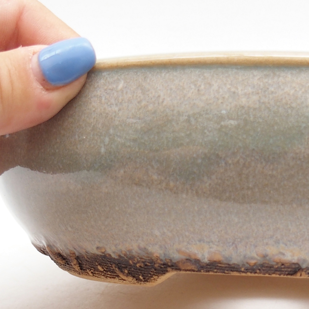 Ceramiczna miska do bonsai 18 x 18 x 6 cm, kolor zielony