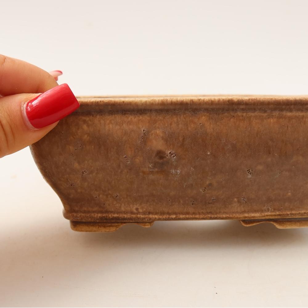 Ceramiczna miseczka do bonsai 15 x 12,5 x 5,5 cm, kolor różowy