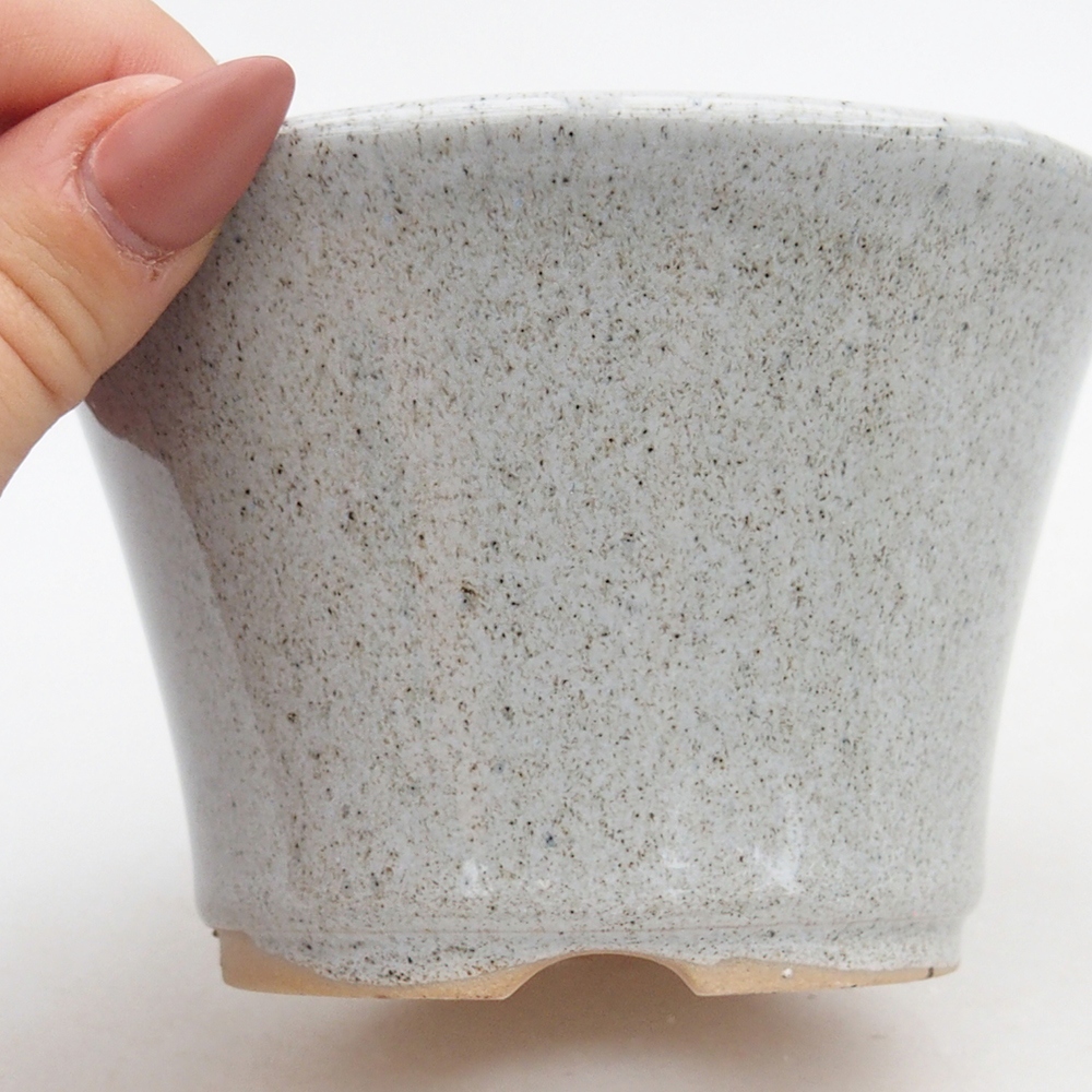 Ceramiczna miska na bonsai 11 x 11 x 7 cm, szara