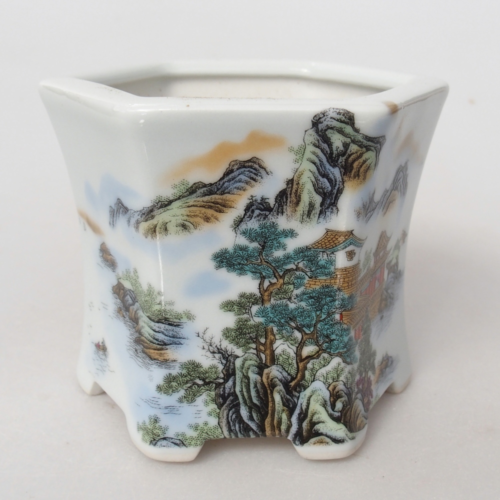 Ceramiczna miska do bonsai 10,5 x 9,5 x 9 cm, kolor biały