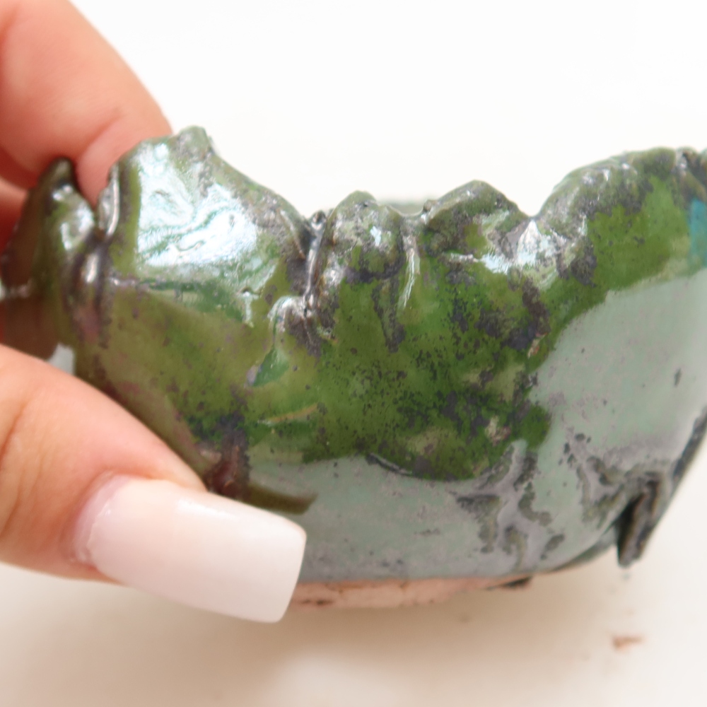 Ceramiczna muszla 9 x 8,5 x 5,5 cm, kolor zielony