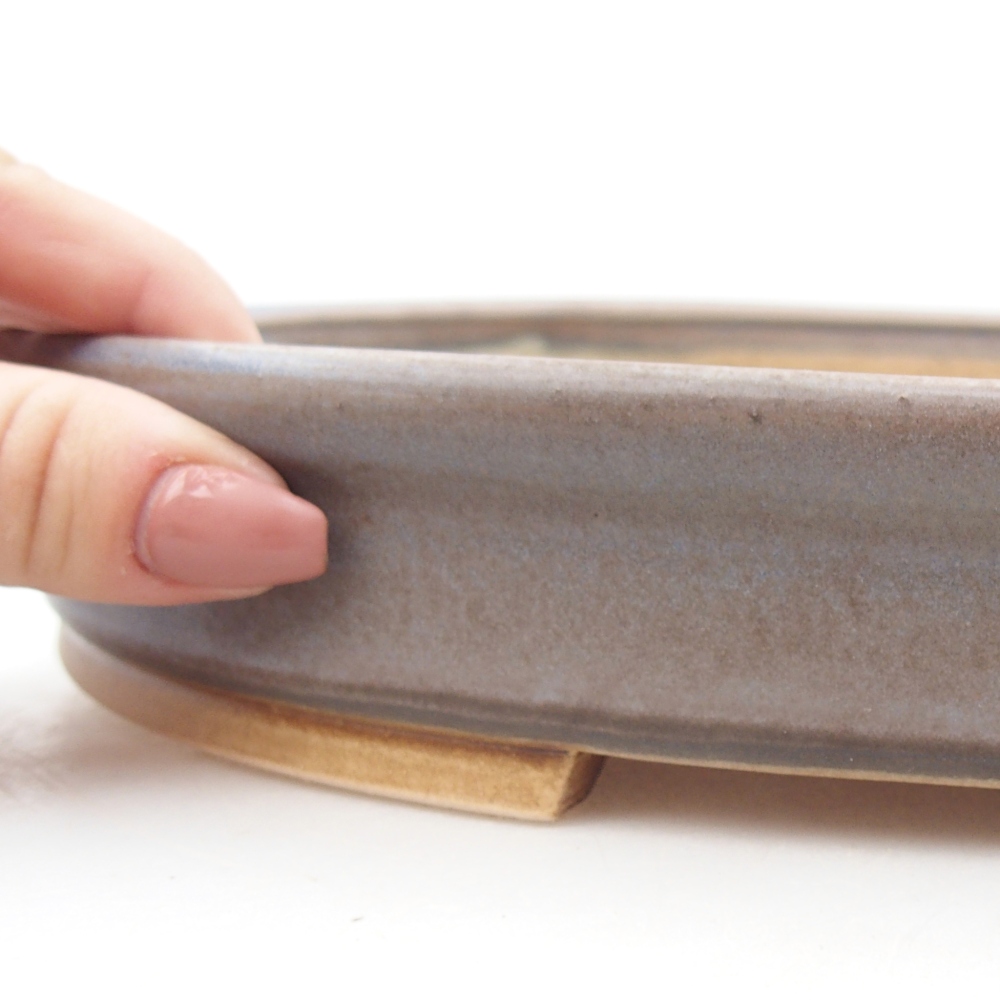 Ceramiczna miska do bonsai 30,5 x 27 x 4 cm, kolor niebieski