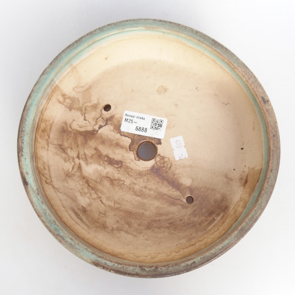 Ceramiczna miska bonsai 21 x 21 x 6 cm, zielona