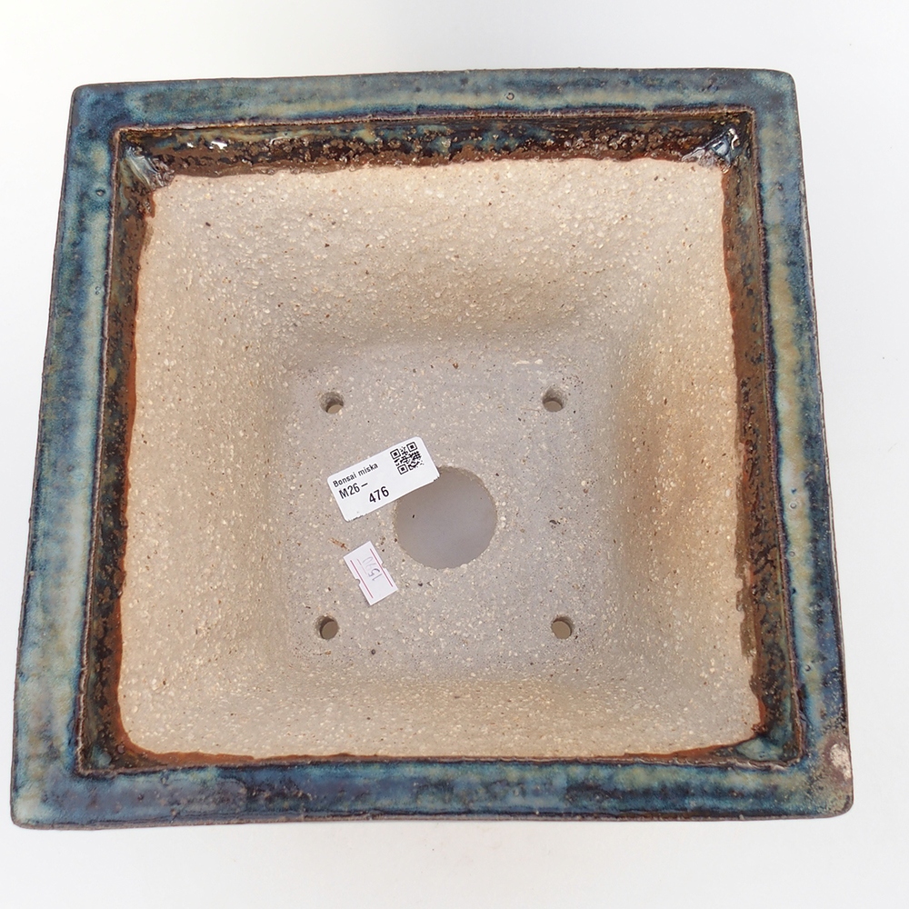 Ceramiczna miska na bonsai 24 x 24 x 14 cm, brązowa