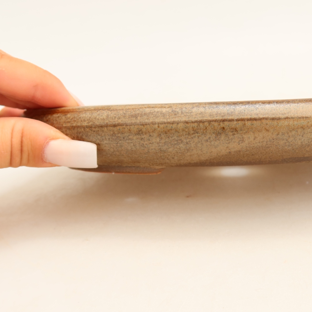 Ceramiczna miska do bonsai 22,5 x 16,5 x 3 cm, brązowa