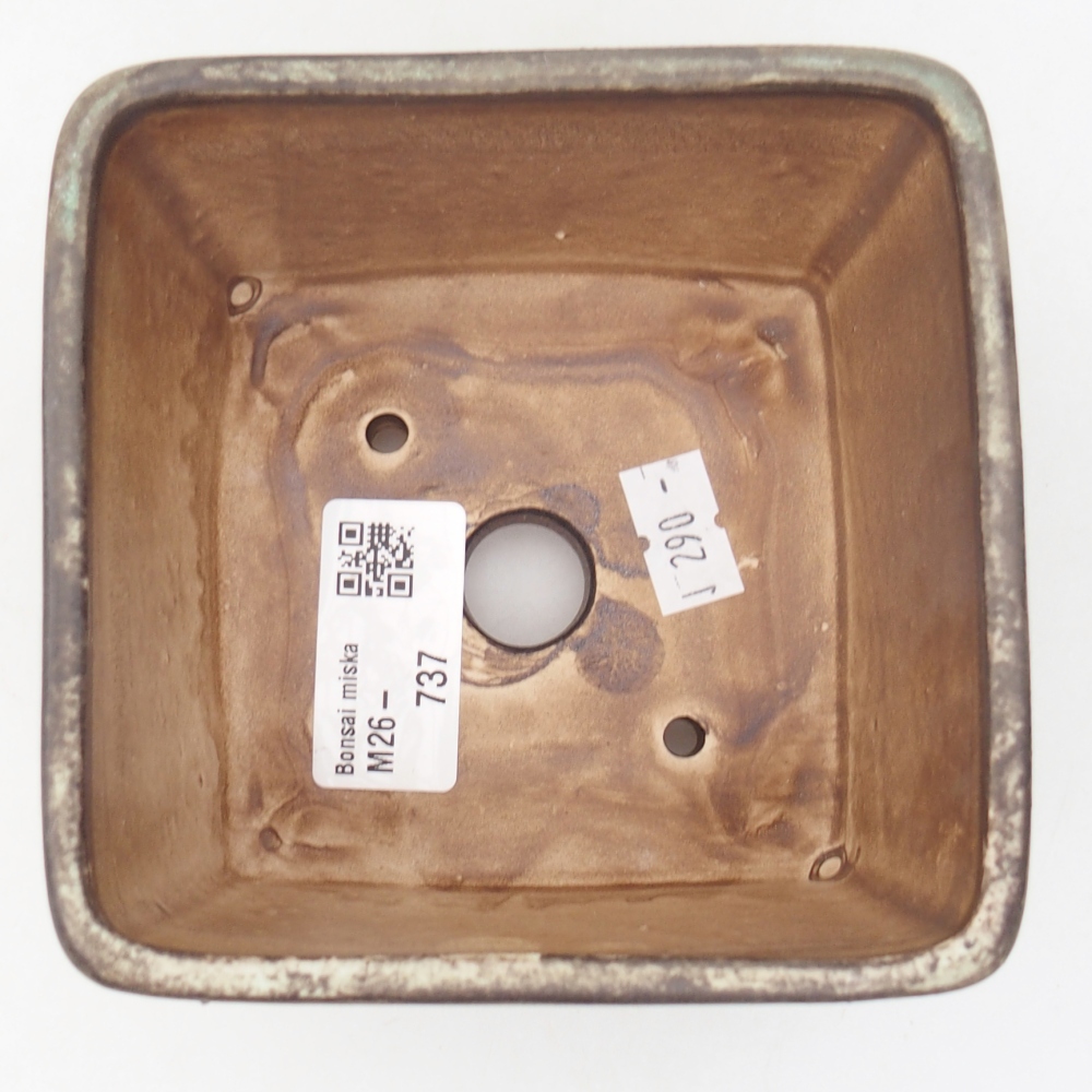 Ceramiczna miska na bonsai 11 x 11 x 7 cm, zielona
