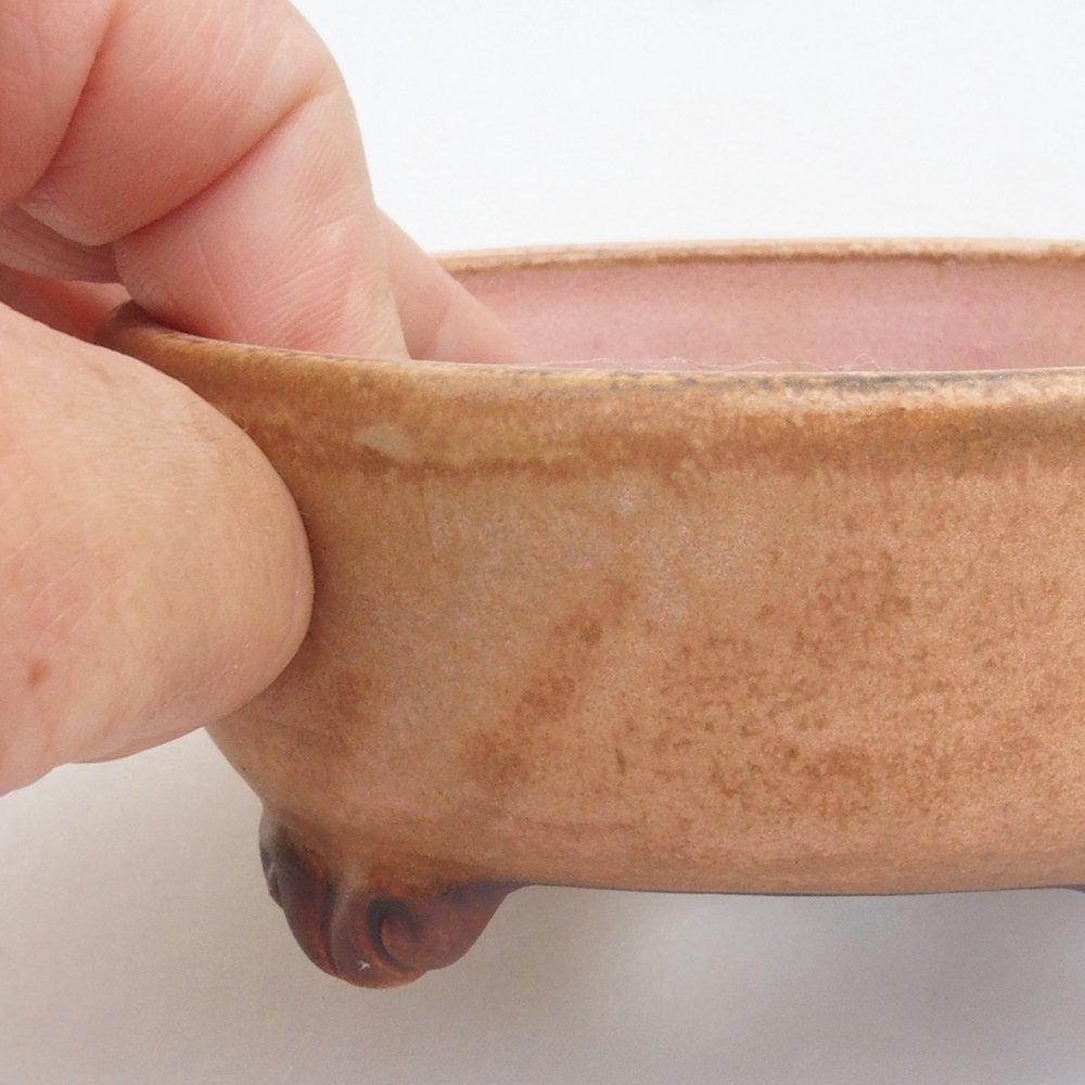 Ceramiczna miska do bonsai 10,5 x 10,5 x 4,5 cm, kolor różowy