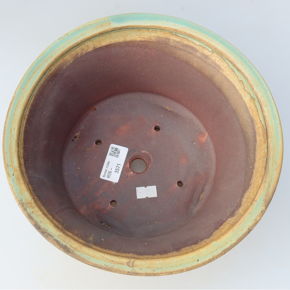 Ceramiczna miska do bonsai 24,5 x 24,5 x 11,5 cm, kolor zielony