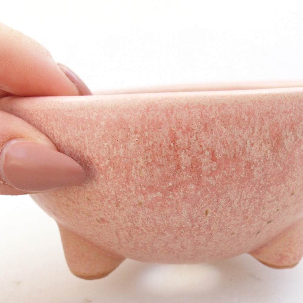 Ceramiczna miska na bonsai 9,5 x 9,5 x 5 cm, różowa