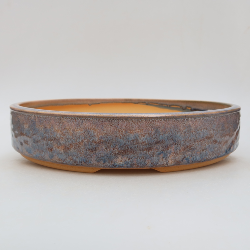 Ceramiczna miska do bonsai 28 x 28 x 5,5 cm, kolor niebieski
