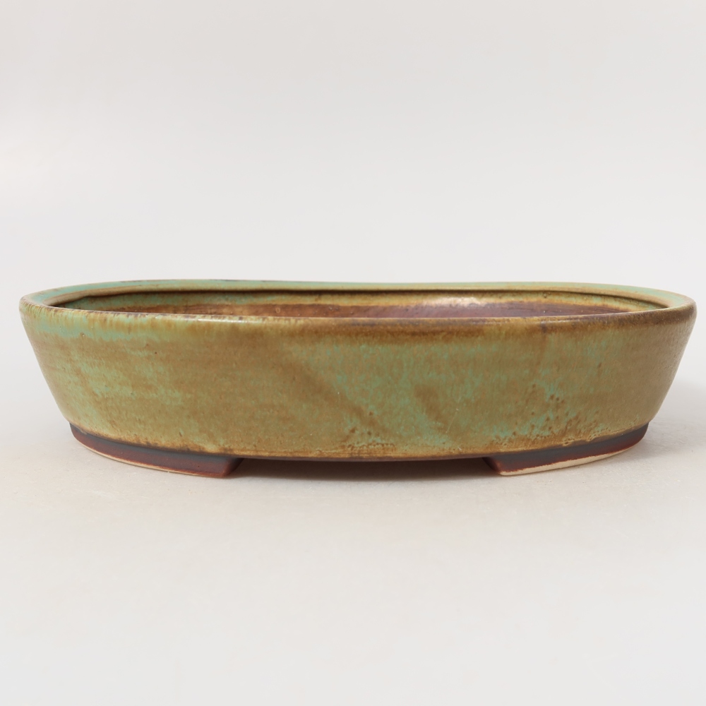 Ceramiczna miska do bonsai 22,5 x 20 x 4,5 cm, zielona