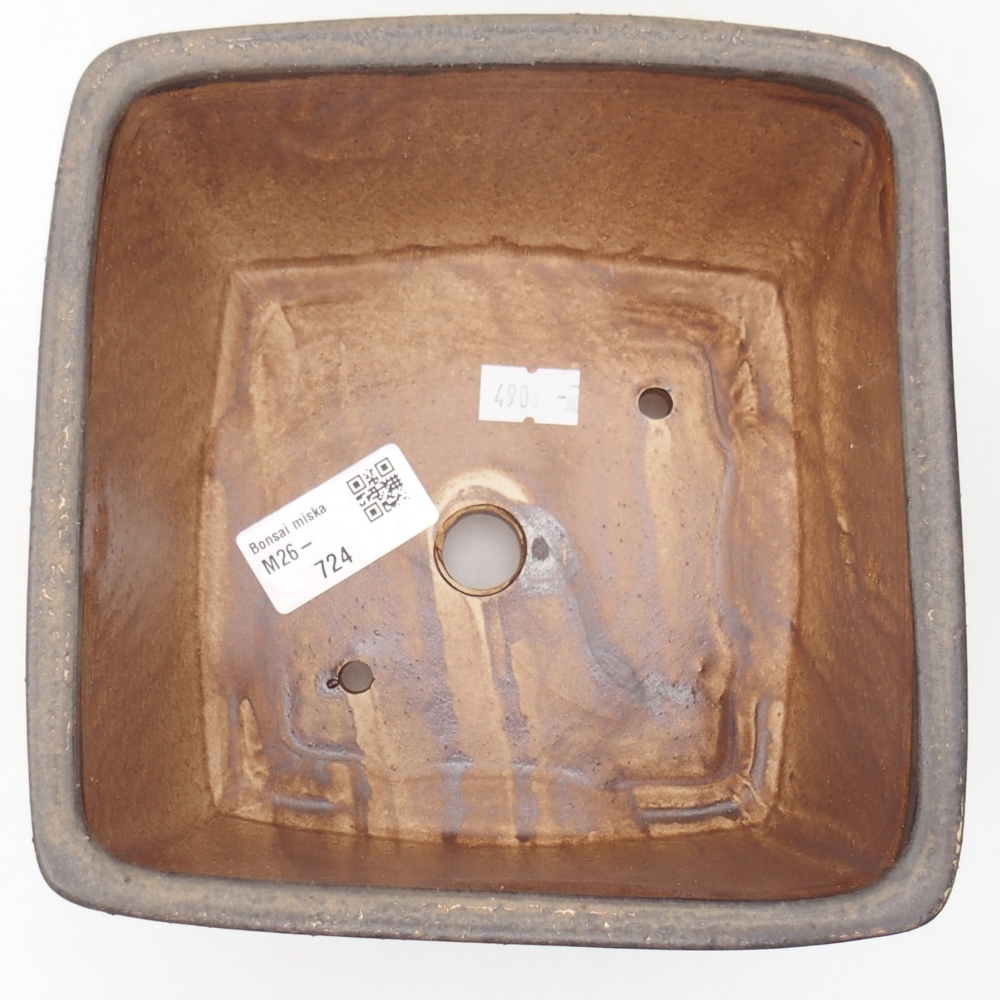 Ceramiczna miska na bonsai 16 x 16 x 10 cm, zielona