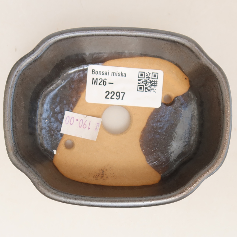 Ceramiczna miseczka do bonsai 10,5 x 8 x 4 cm, kolor metaliczny