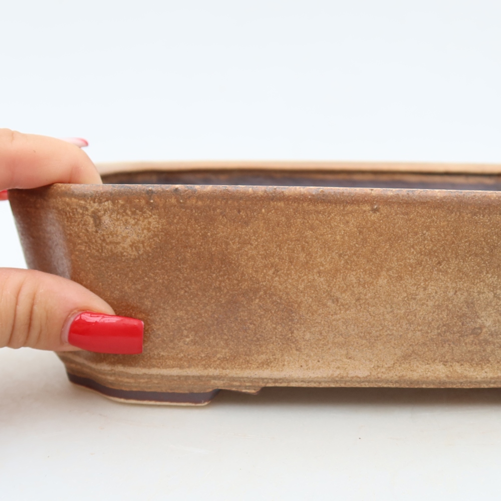 Ceramiczna miska do bonsai 21,5 x 18 x 6 cm, kolor różowy