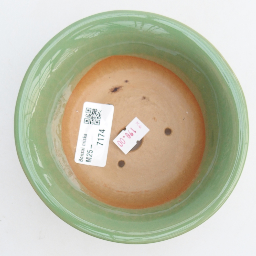 Ceramiczna miska bonsai 13 x 13 x 5 cm, zielona