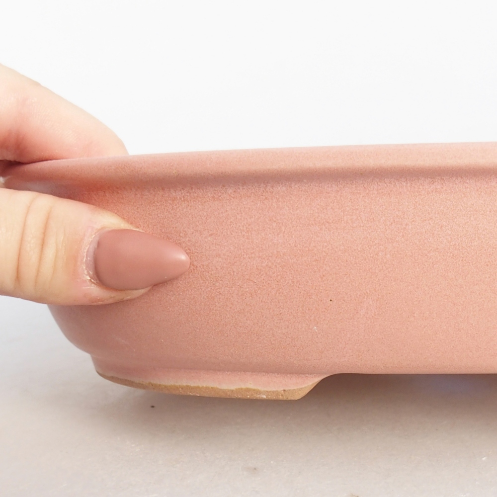 Ceramiczna miska na bonsai 22 x 17 x 5 cm, różowa