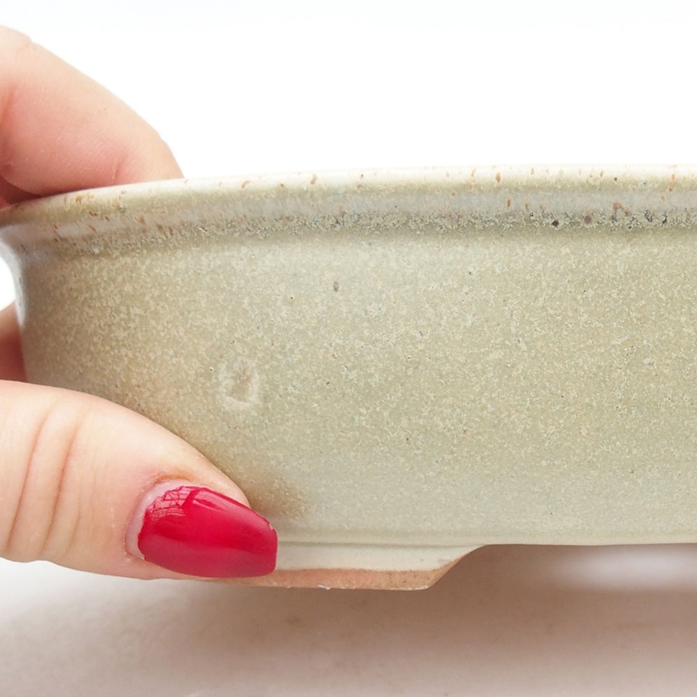 Ceramiczna miska do bonsai 19 x 14 x 5 cm, zielona