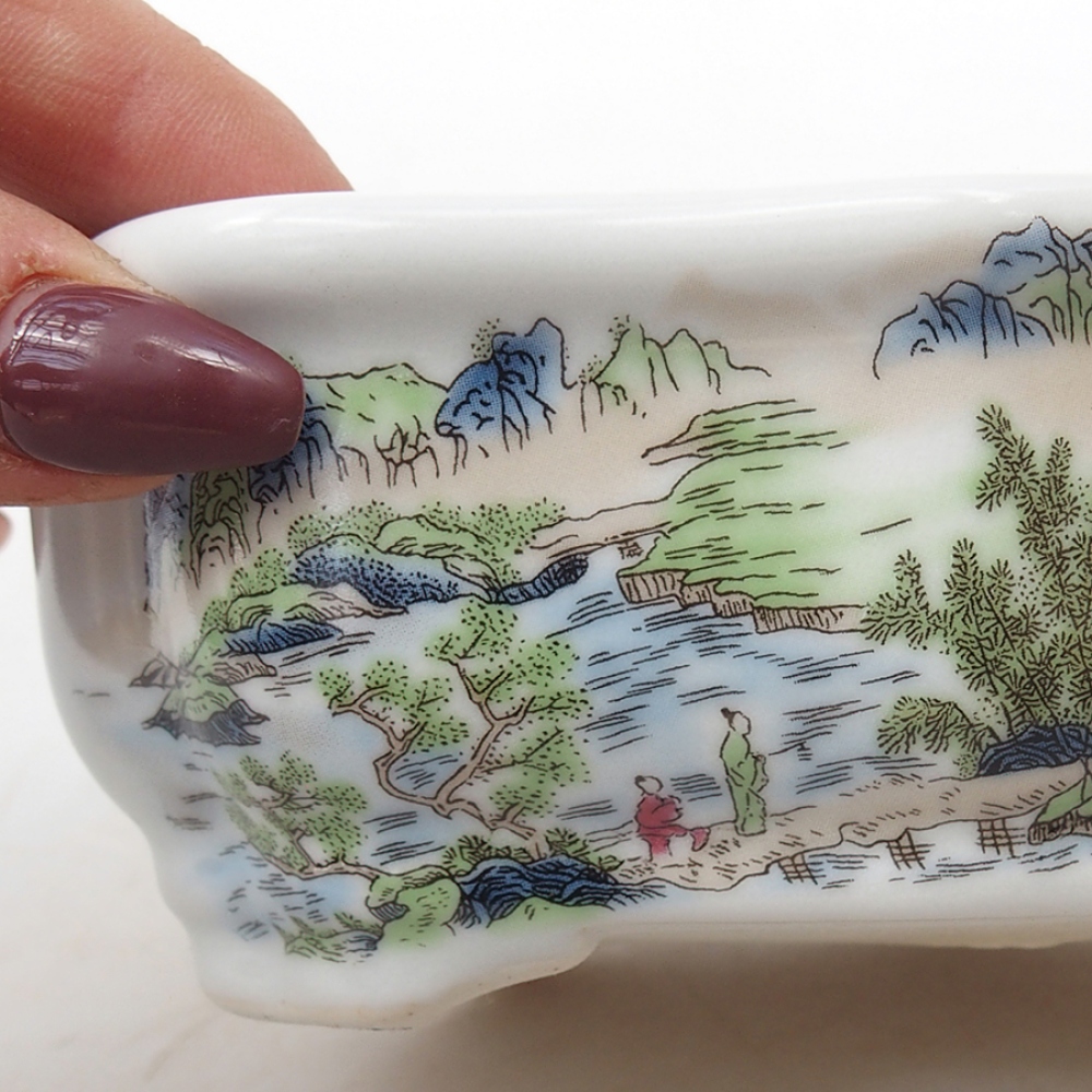 Ceramiczna miska bonsai 15 x 11 x 5 cm, kolor biały
