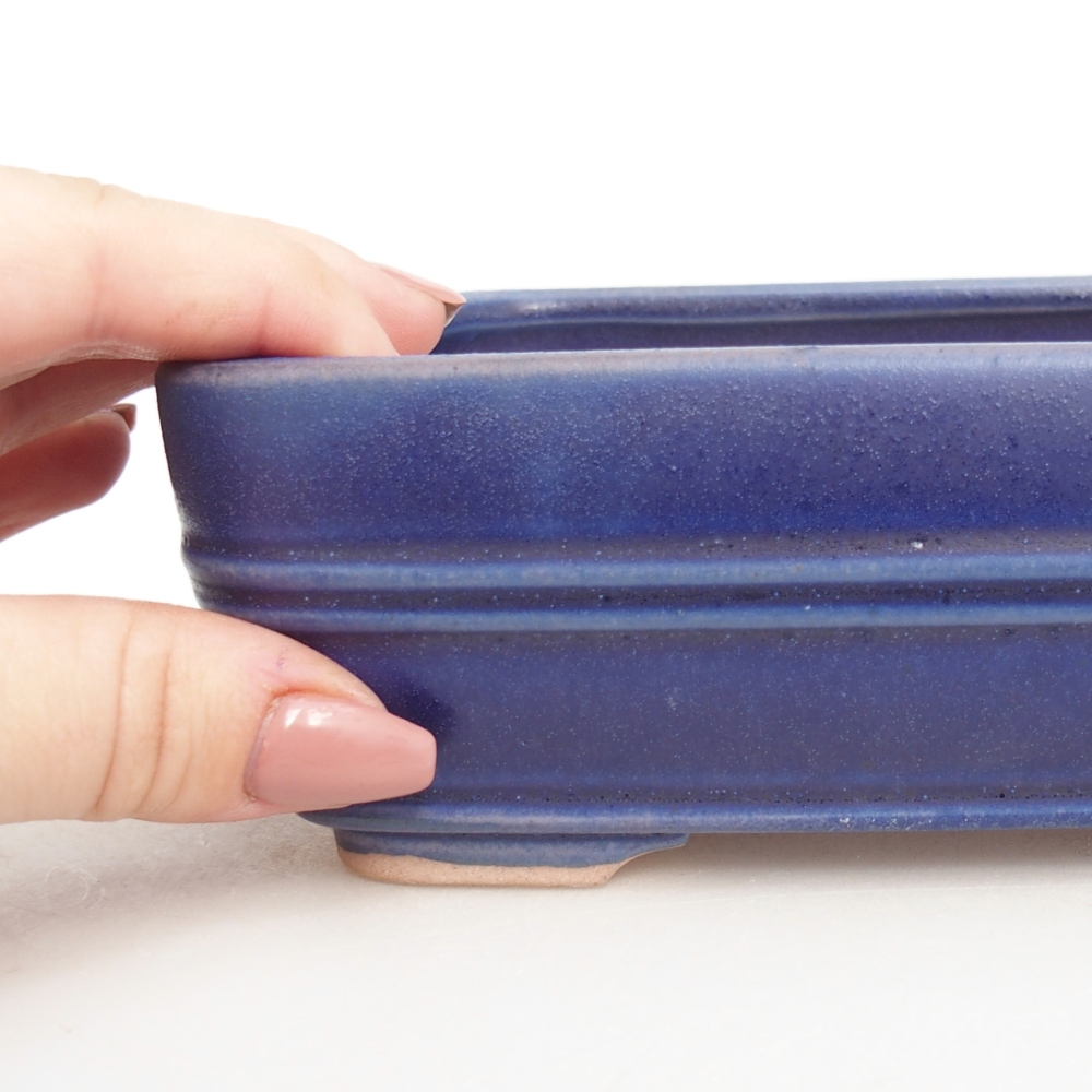 Ceramiczna miska do bonsai 16,5 x 12 x 5,5 cm, kolor niebieski