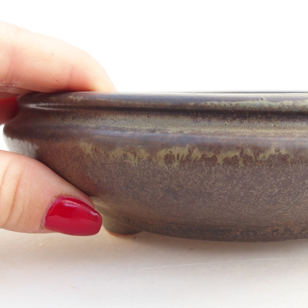 Ceramiczna miska do bonsai 16 x 16 x 5 cm, brązowa