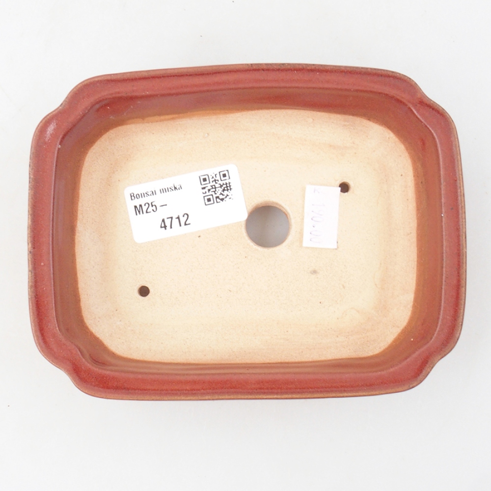 Ceramiczna miska bonsai 14 x 11 x 4 cm, kolor bordowy