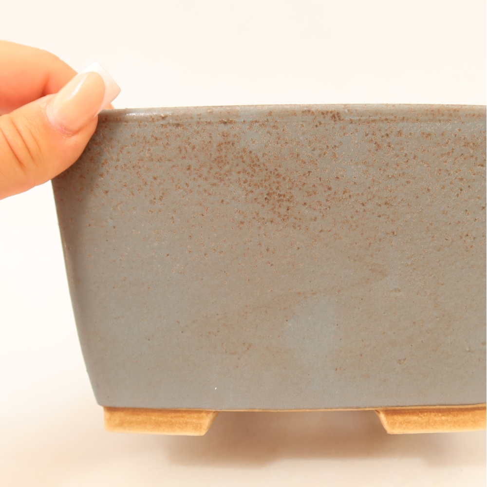 Ceramiczna miska na bonsai 16 x 16 x 10 cm, kolor niebieski
