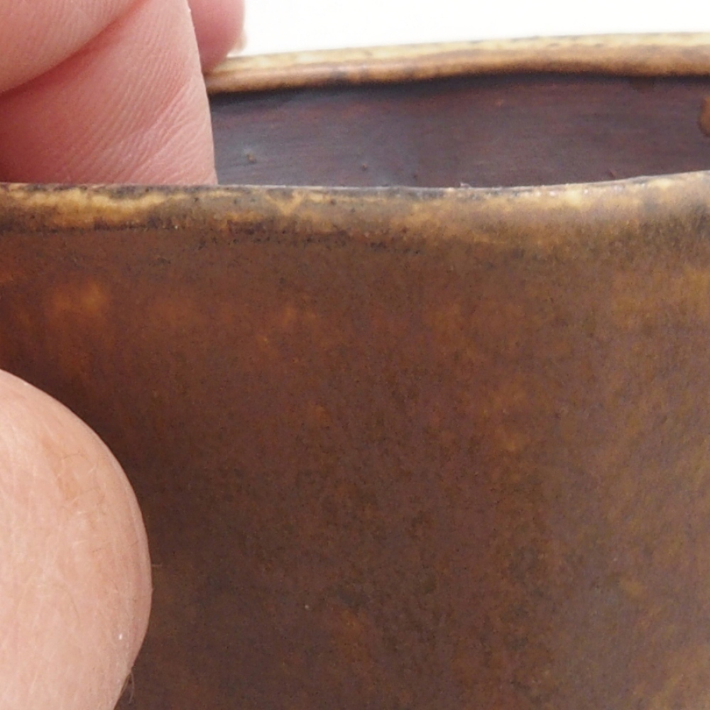 Ceramiczna miska do bonsai 9 x 7,5 x 3,5 cm, kolor brązowy