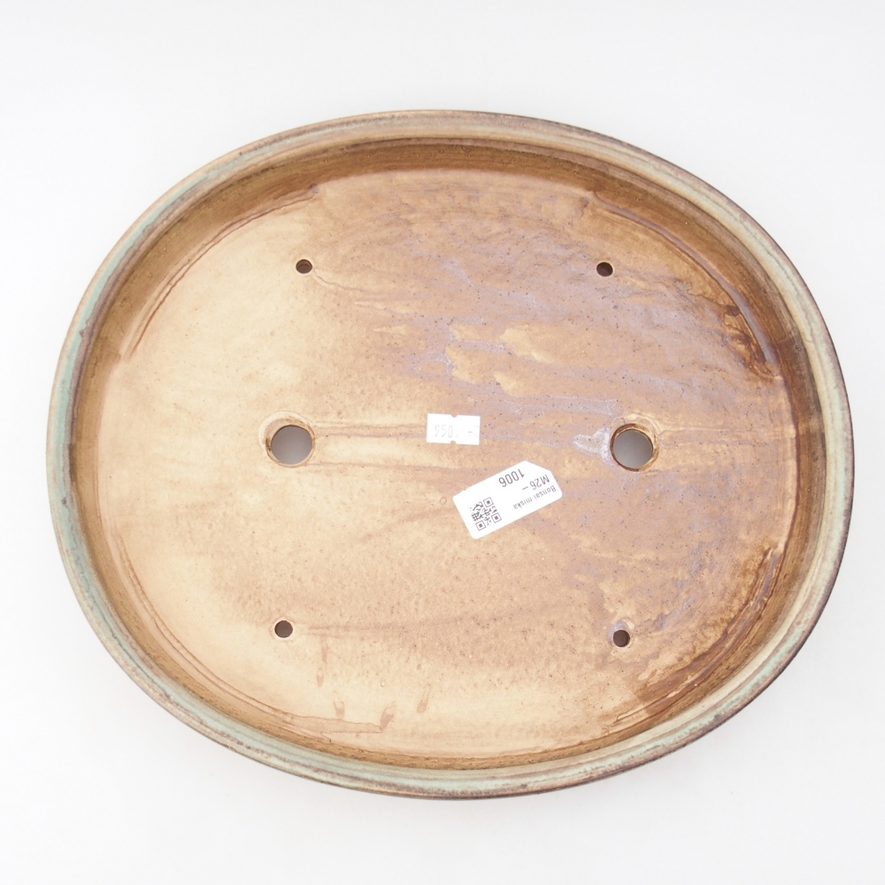 Ceramiczna miska do bonsai 30,5 x 27 x 4 cm, zielona