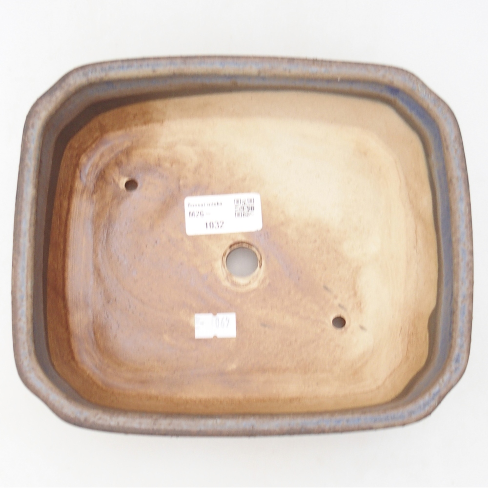 Ceramiczna miska na bonsai 21 x 18 x 6 cm, kolor niebieski