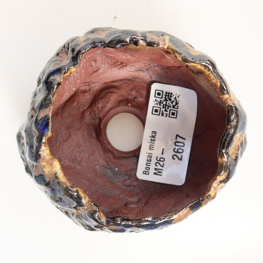 Ceramiczna skorupka  7 x 7 x 5,5 cm, kolor niebiesko-brązowy