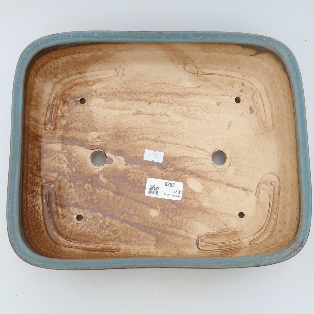 Ceramiczna miska do bonsai 29 x 23,5 x 7,5 cm, kolor niebieski