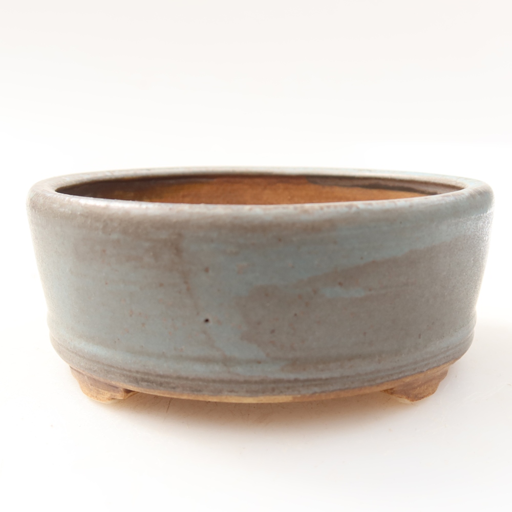 Ceramiczna miska na bonsai 9 x 9 x 3,5 cm, kolor niebieski