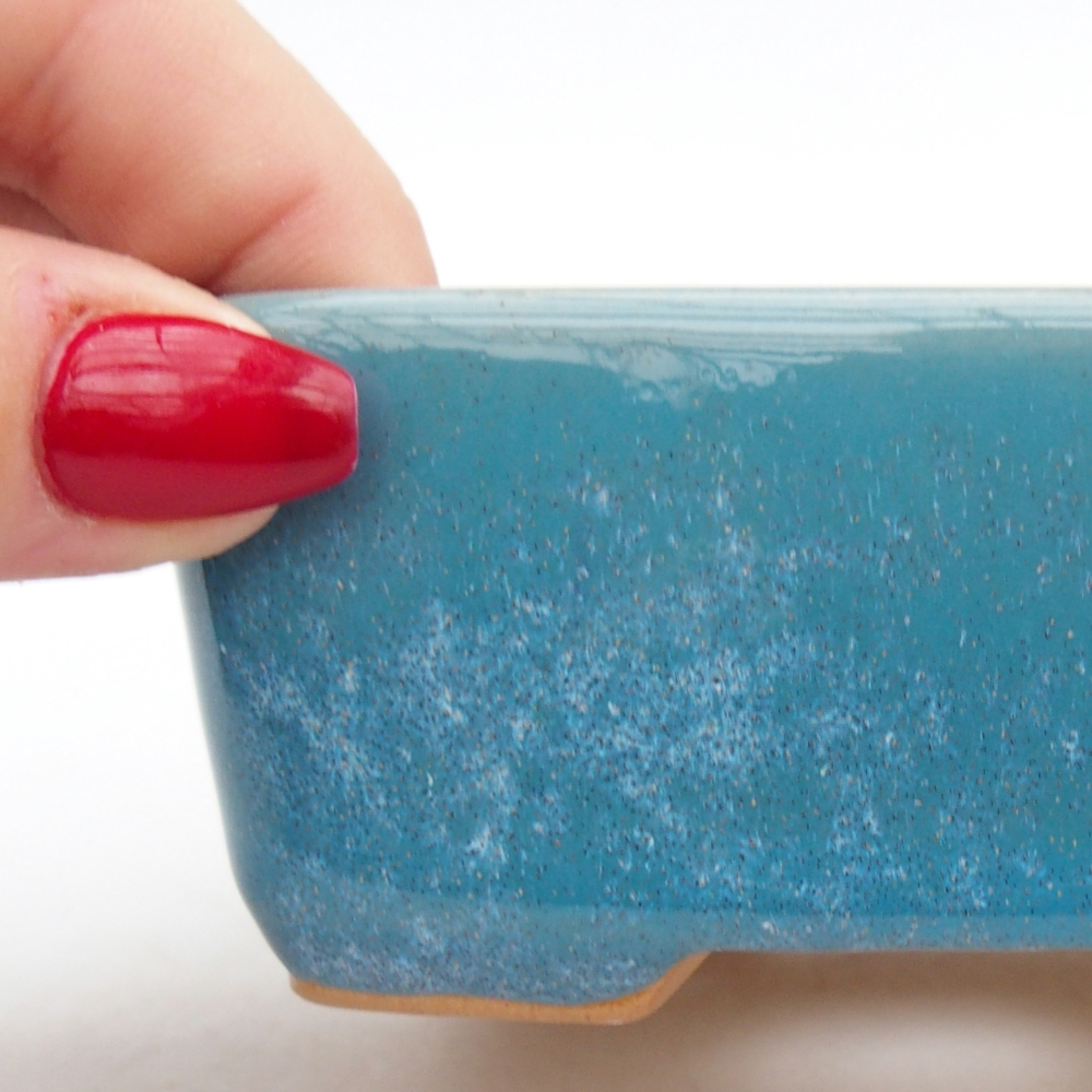 Ceramiczna miska do bonsai 10,5 x 8,5 x 4 cm, kolor niebieski